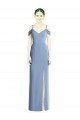 Draped Cold Shoulder Sweetheart Long Chiffon Evening Dress