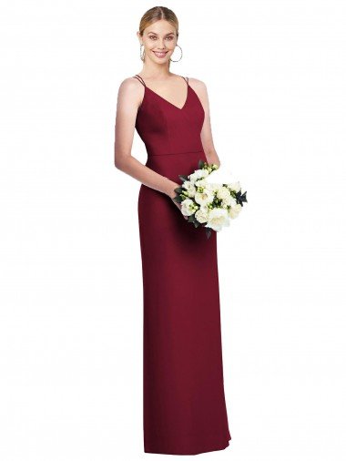 Full Length Draped Blouson Back Chiffon Evening Maxi Dress Canada