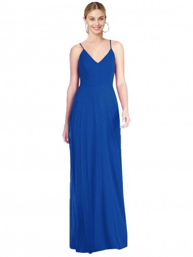 Criss Cross Back A-Line Chiffon Evening Maxi Dress Canada