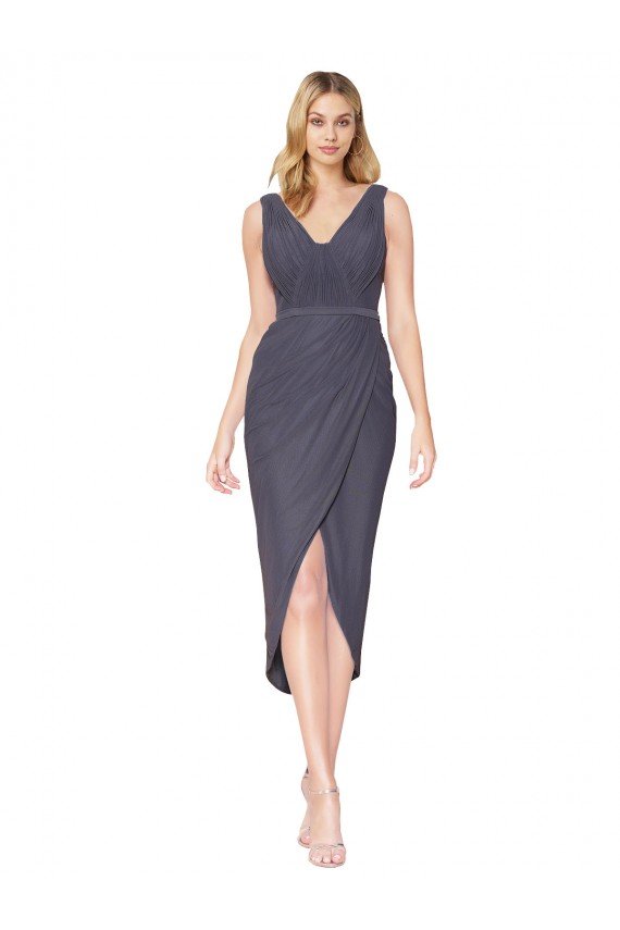 High Low V-Neck Chiffon Mermaid Wrap Evening Dress