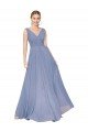 Floor Length High Neck V-Back Chiffon Evening Dress
