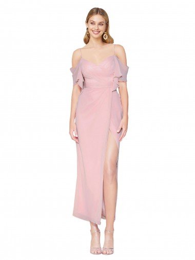 Mermaid Cold Shoulder Short Knee Length Chiffon Evening Dress Canada