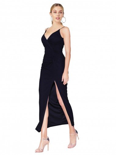High Neck Chiffon Spaghetti Straps Short Cocktail Evening Dress Canada