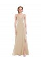 Faux Wrap Criss Cross Back Evening Maxi Dress with Front Slit