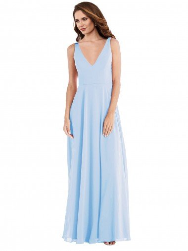 Deep V-Neck Chiffon Evening Maxi Dress Canada