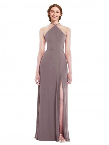 Diamond Halter Evening Maxi Dress with Front Slit Canada