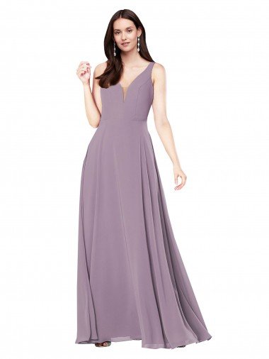 Long Chiffon Evening Dress with Open Back Canada