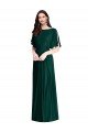 Backless Floor Length Split Sleeves Evening Maxi Dress