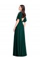 Backless Floor Length Split Sleeves Evening Maxi Dress
