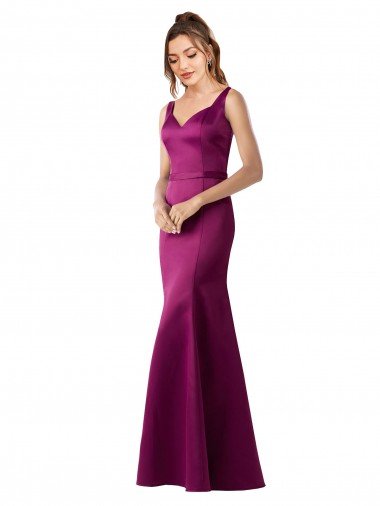 Fitted Sexy Open Back Satin Evening Dress with Floral Details Canada