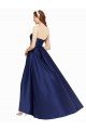 High Low Strapless Satin Evening Dress with Pockets