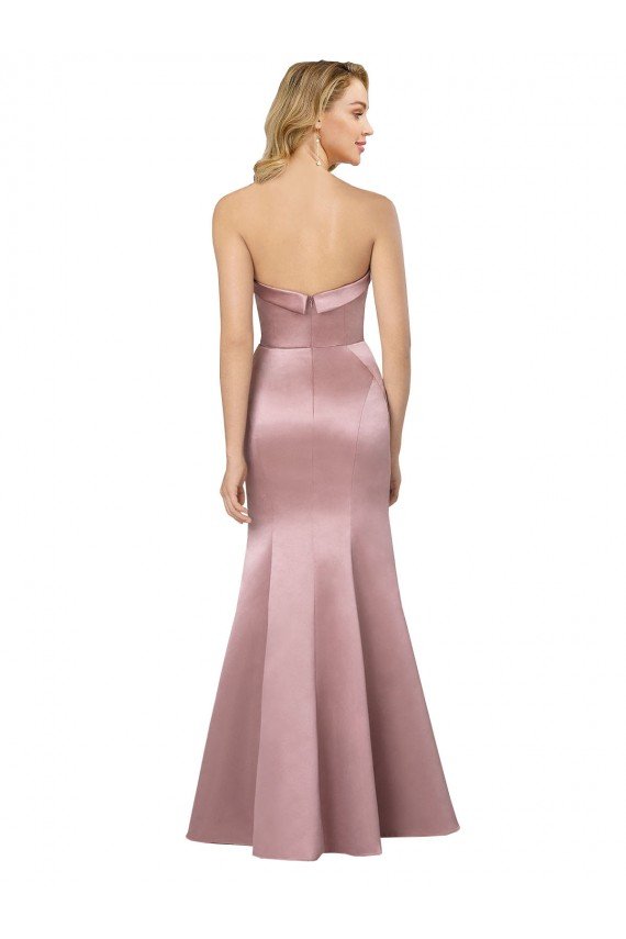 Old Hollywood-Inspired Strapless Satin Evening Dress