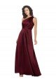 One Shoulder Silky Satin Evening Dress with Subtle Pleats
