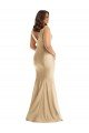Shirred Shoulder Silky Satin Mermaid Evening Dress