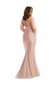 Criss Cross Halter Open Back Silky Satin Mermaid Evening Dress