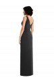 Draped Wrap Maxi Spandex Evening Dress with Front Slit