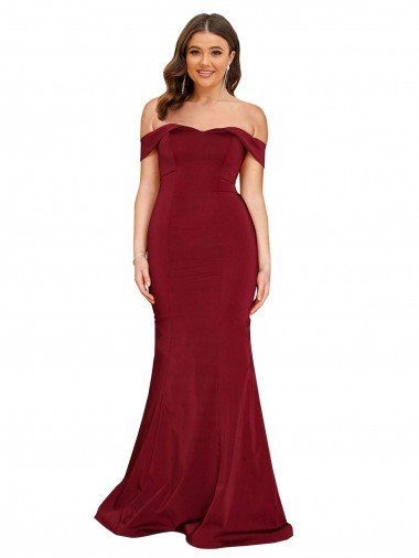 Off Shoulder Sleeves Sweetheart Neckline Long Spandex Evening Dress Canada