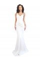 Fishtail Shape Spaghetti Straps Open Back Crepe Evening Dress with Ruffles