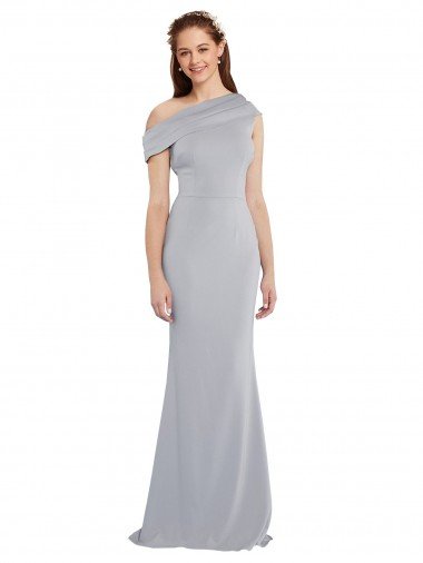 Off the Shoulder Asymmetrical Mermaid Crepe Evening Dress Canada