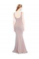 Sleeveless Scoop Neck Fully Lined Crepe Evening Dress