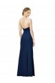 Strapless Fit and Flare Long Crepe Evening Dress with Knot and Slit