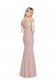 Off the Shoulder Criss Cross Back Trumpet Evening Dress