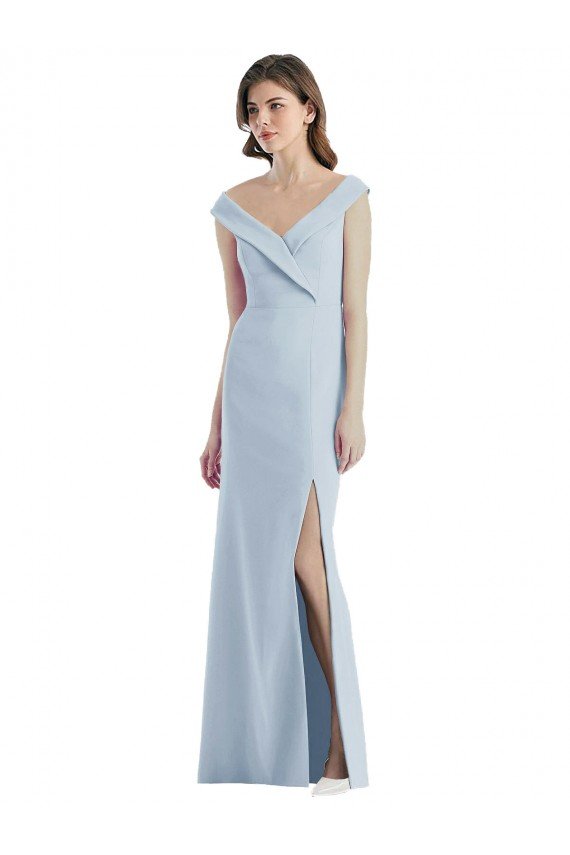 Romantic Off the Shoulder Long Evening Maxi Dress with Side Slit