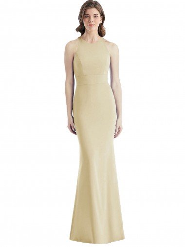 Criss Cross Twist Cutout Back Trumpet Evening Dress Canada