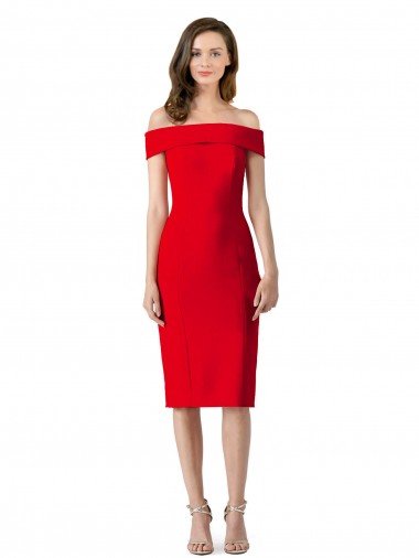 Off the Shoulder Square Neck Cocktail Evening Dress Canada