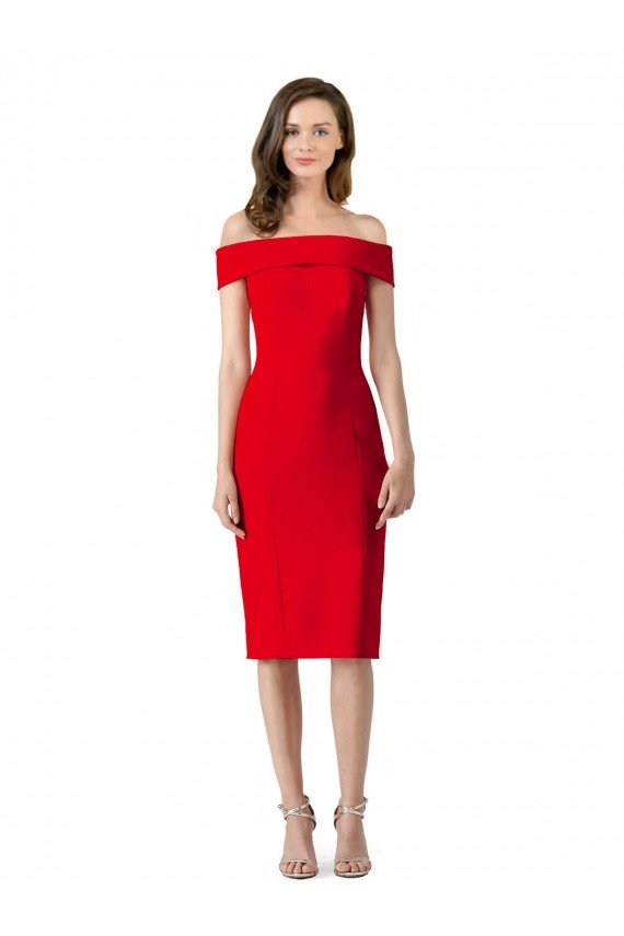 Off the Shoulder Square Neck Cocktail Evening Dress