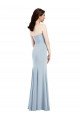 Strapless Notch Crepe Evening Dress with Front Slit