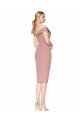 Knee Length Off the Shoulder Sweetheart Crepe Cocktail Evening Dress