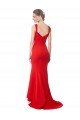 Long Chapel Train Fishtail Maxi Crepe Evening Dress with Sweetheart Neckline