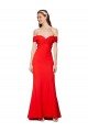 Cross Front and Back Bardot Sleeveless Crepe Evening Maxi Dress