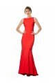 High Neck Maxi Crepe Bridesmiad Dress with Exaggerated Back Ruffle