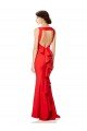 High Neck Maxi Crepe Bridesmiad Dress with Exaggerated Back Ruffle