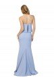 Strapless Full Length Crepe Evening Dress with Bodice Overlay