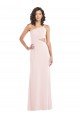 Midriff Cutout Flirty One Shoulder Maxi Crepe Evening Dress