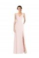 Square Neck Low Back A-Line Evening Dress with Front Slit and Pockets
