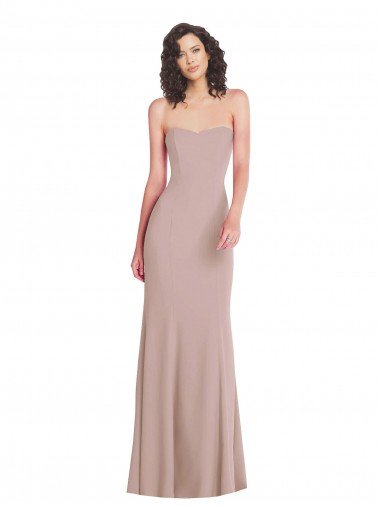 Strapless Princess Line Crepe Mermaid Evening Dress Canada