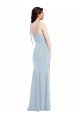 Bustier Style Crepe Evening Dress with Bow Straps
