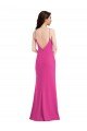 Open Back High Neck Halter Trumpet Crepe Evening Dress