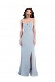 Flattering Trumpet Maxi Crepe Evening Dress with Front Slit