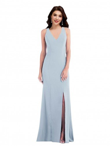Criss Cross Cutout Back Evening Maxi Dress with Front Slit Canada