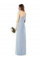 One Shoulder Crepe Trumpet Evening Dress with Front Slit