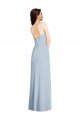 Strapless Scoop Back Maxi Crepe Evening Dress with Front Slit
