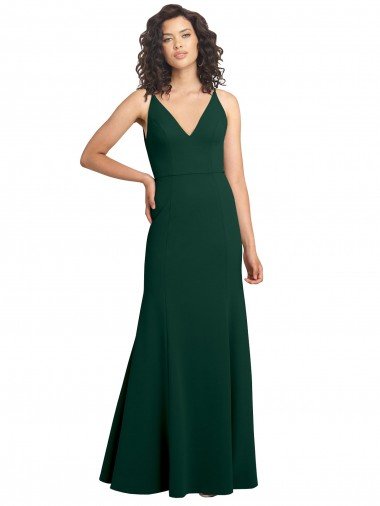 Form Fitting Stretch Crepe A-Line Evening Dress Canada