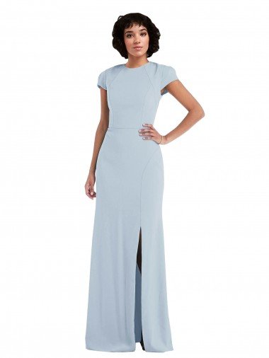 Cap Sleeve Cutout Tie Back Trumpet Evening Dress Canada