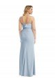 Strapless Overlay Bodice Crepe Evening Maxi Dress with Front Slit