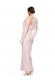 One Shoulder Tulle Overlay Sweetheart Neckline Long Crepe Evening Dress with Thigh Split